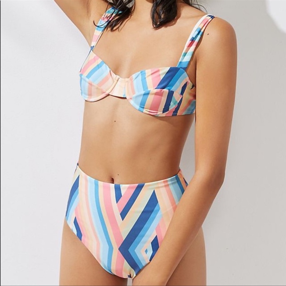 Anthropologie Farm Rio Geometric High Waist Bikini